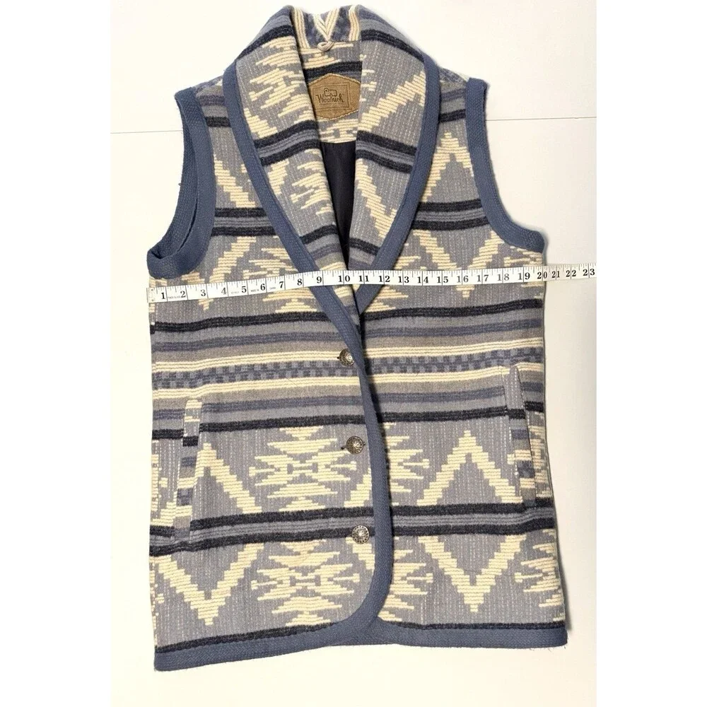 Vintage Woolrich Women's Wool Indian Blanket Vest Small Southwest Cabin Core